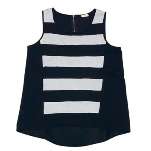 ONE CLOTHING Womens top sleeveless blouse black and white minimalist